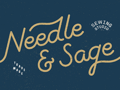 Needle & Sage ampersand gold lettering logo script