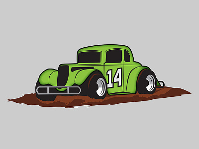Legend Car Shootout WIP car dirt illustrator mud race t shirt vector wip