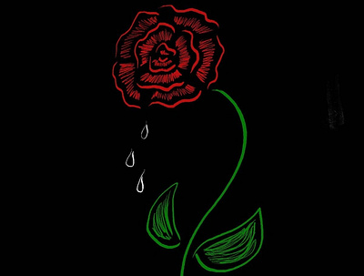 Weep Oh Poor Soul black and red bloom crying flower illustration photoshop red rose