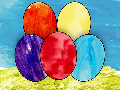 Happy Easter! easter easter egg eggs illustration photoshop watercolor