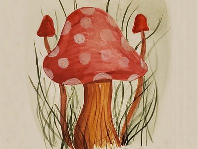 Happy Earth Day! 🌍🌎🌏 djnick526creations earthday earthday2021 gouache gouachepainting illustration mushroom mushrooms
