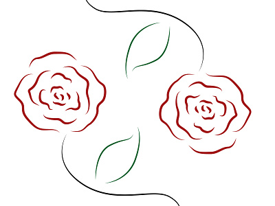 Flower Power black flowers green illustration illustrator red roses