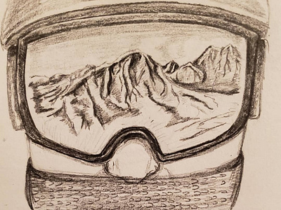 Bold bold cold december decemberartchallenge illustration mountains pencil ski skimask snowgoggles tinkerlabartchallenge winter