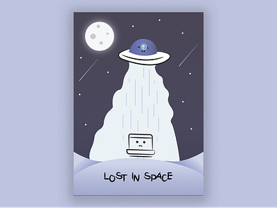 Lost in space - Spaceship Error Page art error error 404 error page illustration illustrator