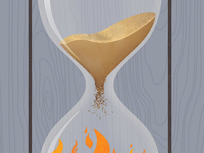 Hour Glass Illustration fire flames hour glass illustration magazine sand