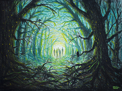 The Whisper People abduction creepy fantasy forest horror mistery pastels