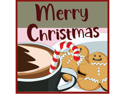 Christmas greeting vector art christmas christmas card coffee gingerbread man greetingcard vector artwork