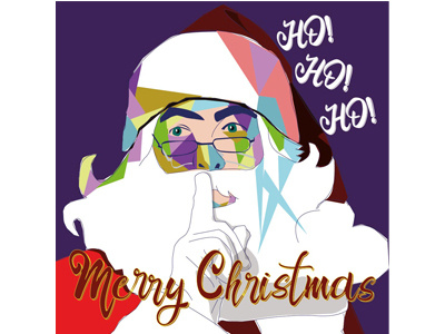 Christmas vector art Santa Claus WPAP