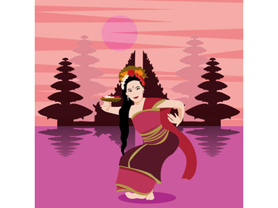 vector bali dancer pendet bali dance dancer flat illustration indonesia travel vector vector art vectorartwork woman woman illustration