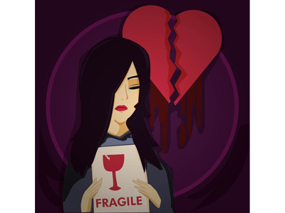 fragile heart fragile being broken heart flat illustration fragile heart vector vector art vector artwork woman