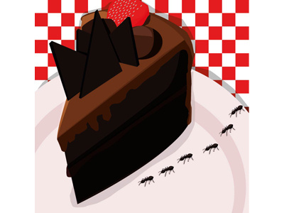 Cake and ants ant ants cake illustration vector vector art vector artwork