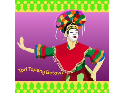 Betawi Mask Dance betawi dance indonesia jakarta traditional traditional dance vector art vector artwork woman