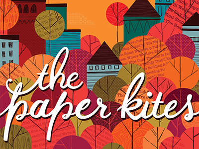 The Paper Kites Gig Poster design fall illustration lettering music poster trees