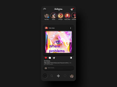 Neumorphism Instagram Dark Mode