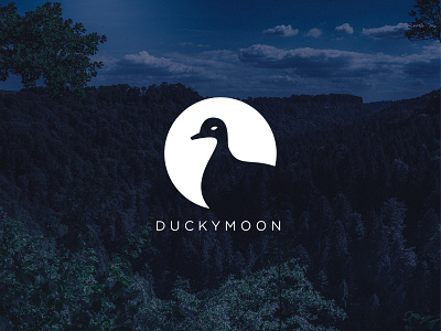 Duckymoon Logo Design brandidentitydesign branding design creative custom duck flat illustrator logodesign logofolio logotype minimal minimalist logo moon portfolio vectors