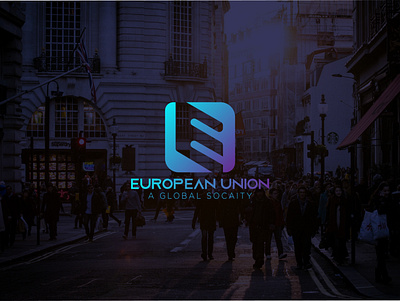 European Union logo brand identity branding business logo creative custom e letter logo european european union flat logo logodesign minimal professional logo unique vector