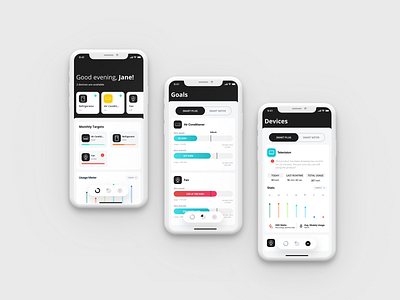 Blink Energy Tracker app dashboard design device electric energy goals home iphone save smart home statics sustainable technology typography ui use user ux vector