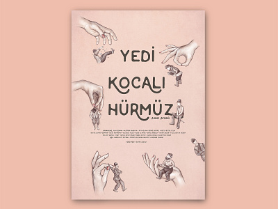 7 Husbands for Hurmuz design drawing hand illustration hands illustration men poster texture theatre typography vector