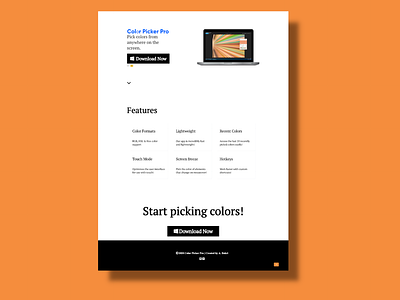 Color Picker Pro (v1.4) app black and white design homepage simple software web webdesign website white