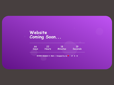 Coming Soon Page animation coming soon coming soon page design simple typography violet web webdesign website white