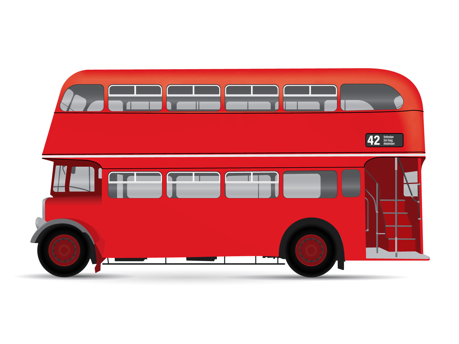 Classic London bus - vector illustration by Steven Groeneveld on Dribbble