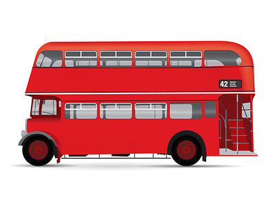 Classic London bus - vector illustration adobe adobe illustrator art bus car design drawing flat illustration illustrator london vector vehicle