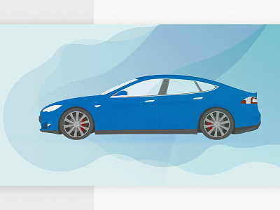 Tesla Model S design flat illustration vector