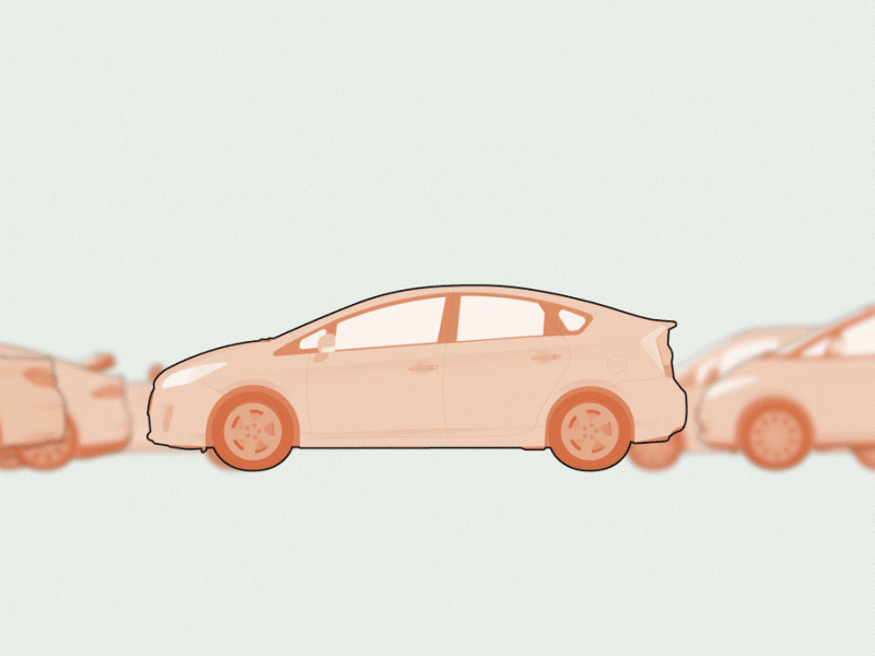 Car carousel animation electric car tesla car infographic illustrator adobe vector illustration flat