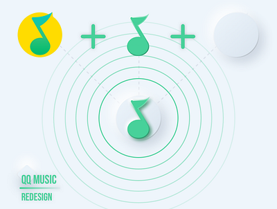 Logo redesign for QQ Music app icon logo ui