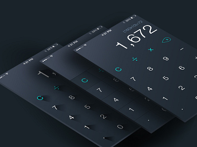 Calculator app blue calculator clean flat flat calculator flat shadow flat ui ios ios7