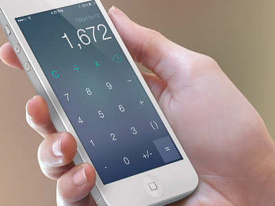 Flat calculator app blue calculator clean flat flat calculator flat shadow flat ui ios ios7