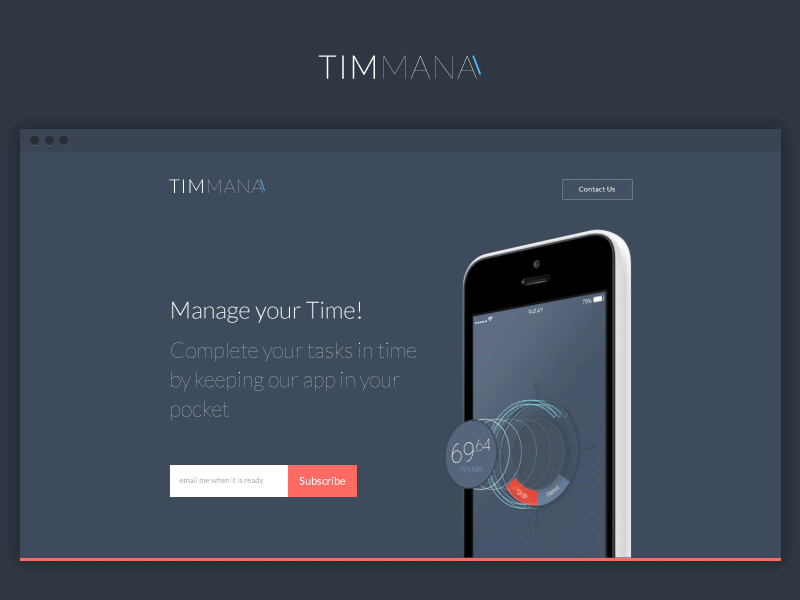 TIMMANA - App Landing Page android app ios landing page mob ui motion graphics splash screen timmana ux