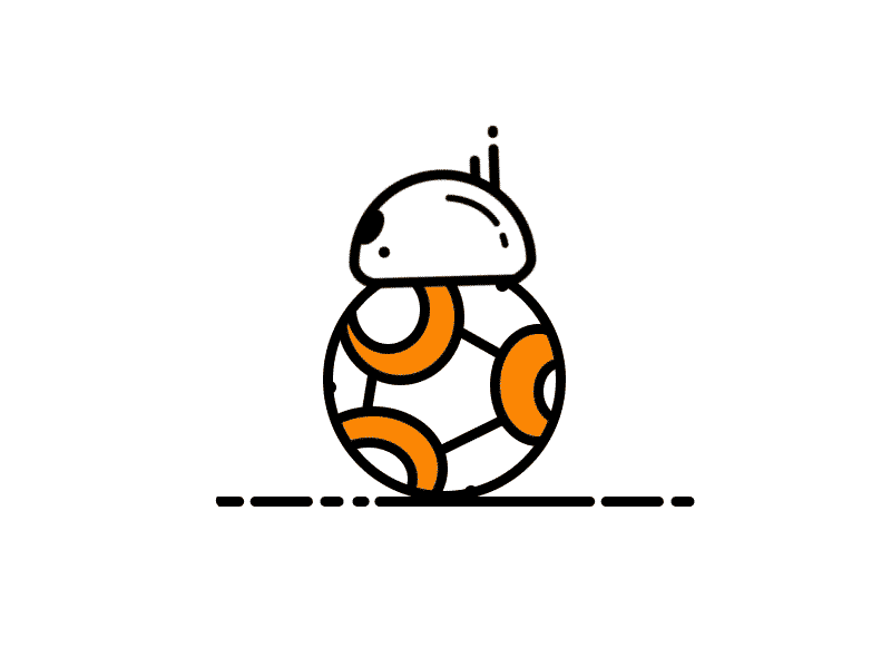 Animating BB-8 (Blog) bb 8 bb8 blog icon illustration line lineart star wars starwars vector