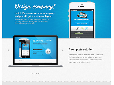 Website design for design company blue blue theme blue website design laptop mobile mobile website wb web web design web site website website design
