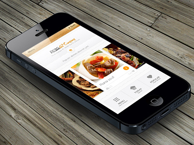 restaurant app design. android app mob psd restaurant