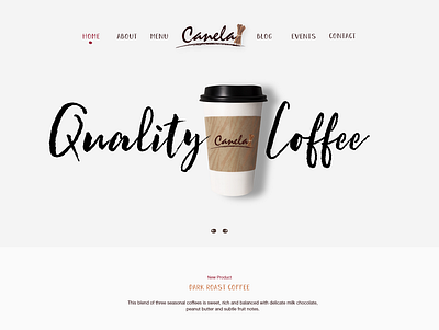 Canela Espresso Bar Hoem Page branding coffee bean coffee shop coffeeshop web design webdesign website website design