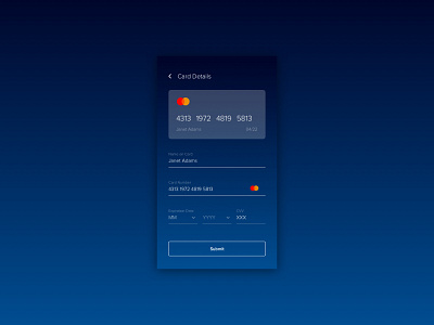 Credit Card Details banking app cards ui credit card daily ui 002 dailyuichallenge fintech gradient