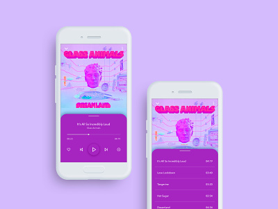 Music Player - UI design 80s style daily ui 009 dailyuichallenge dreamland funky glass animals minimal music app pop music psychedelic ui design