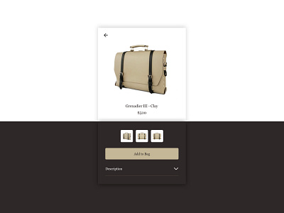 Product details page bag design clean ui daily ui 012 daily ui challenge ecommerce app ecommerce design luxury minimalist product detail page