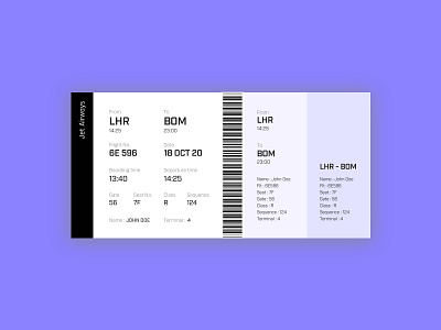 Boarding Pass airline boarding pass daily ui 024 daily ui challenge minimalist design redesign ticket
