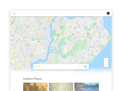 Map design for web browser clean ui daily ui 029 daily ui challenge explore google maps map map view places search