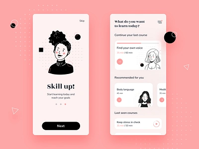 Skill up! app application course courses design illustration learning learning app skill skill up skills ui ux