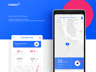 Cobike tracking app android app application bike cobike design gps map running tracking ui ux