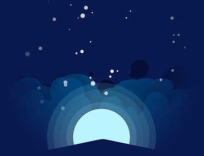 Moonlight adobe illustrator art design illustrator