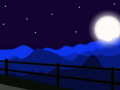 My night adobe illustratror landscape