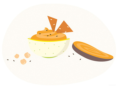 Sweet potatoe houmous food illustration vector