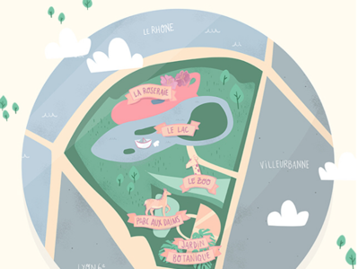 Lyon city map - Parc de la tête d'or