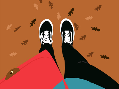 Vans & Fossil in autumn background