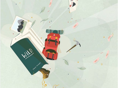 Illustration of the Cheryl Strayed's book called "Wild"