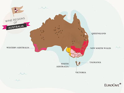 Wine Regions Map by EuroCave - Australia australia food illustration vector wine